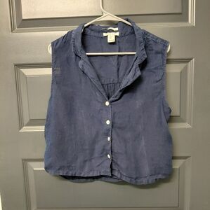 🌟Rachel Zoe Deep Blue Linen Blouse